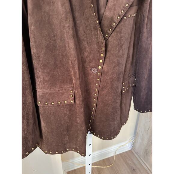 NWOT Blank NYC x Nuuly Studded Vegan Suede Blazer Jacket size 1X - Picture 7 of 9